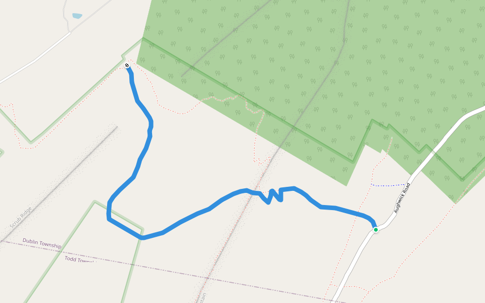Todd Trail walking route map in Fort Littleton