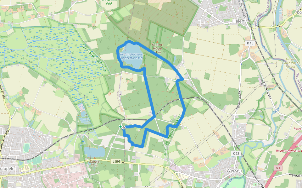 Teutoschleife Sloopsteener Seenrunde walking route map in Lotte