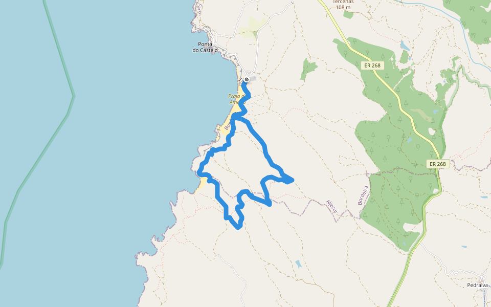 Amado walking route map in Vila do Bispo