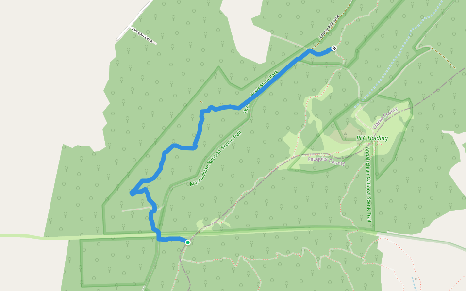 Old Trail walking route map in Boyce