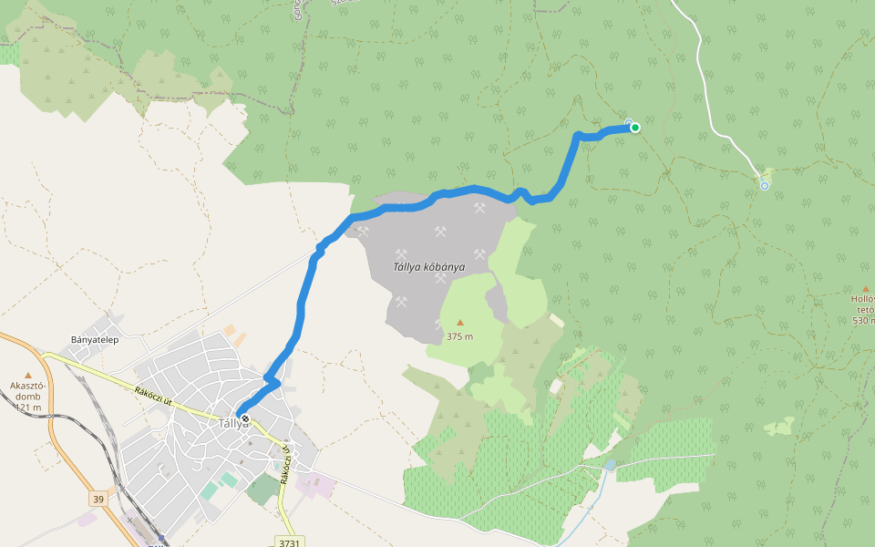 Z4 Tállya B. walking route map in Tállya