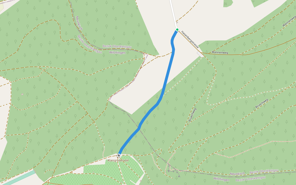 Armenfeldhütte - Stuel walking route map in Neunkirch