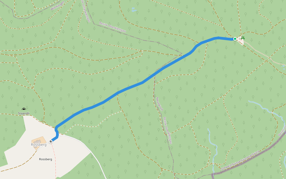 Wasenhütte - Rossbärg walking route map in Neunkirch