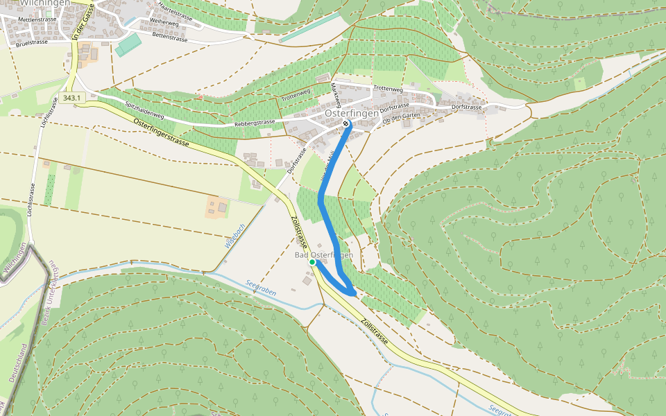 Bad Osterfingen - Osterfingen walking route map in Osterfingen