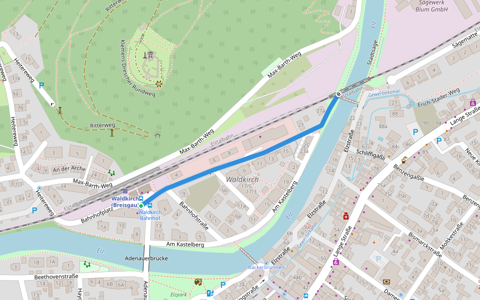 Waldkirch Bahnhof - Waldkirch Jungfernsteg