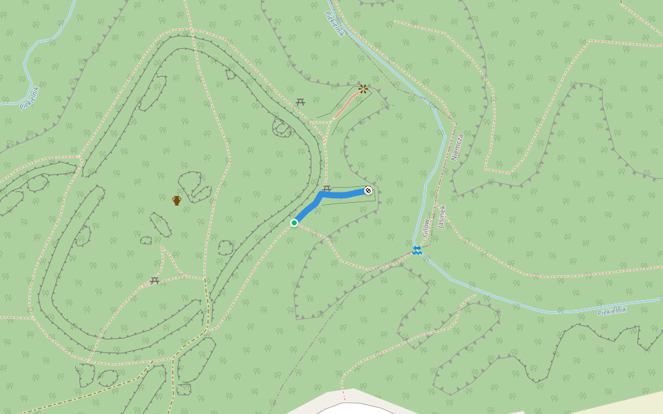 Szlak dojściowy walking route map in Gilów