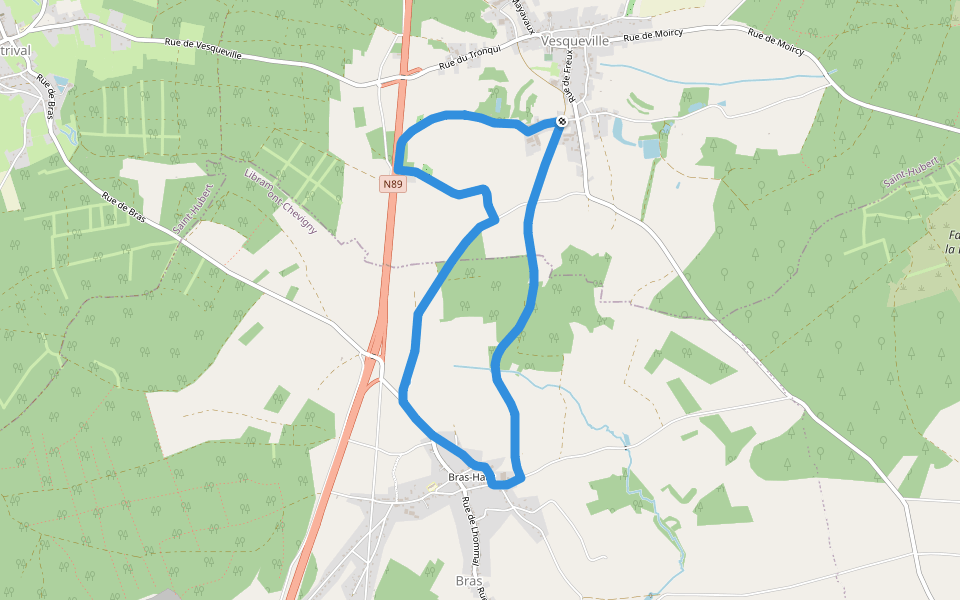 10. Chapelle de l'Hommal walking route map in Saint-Hubert