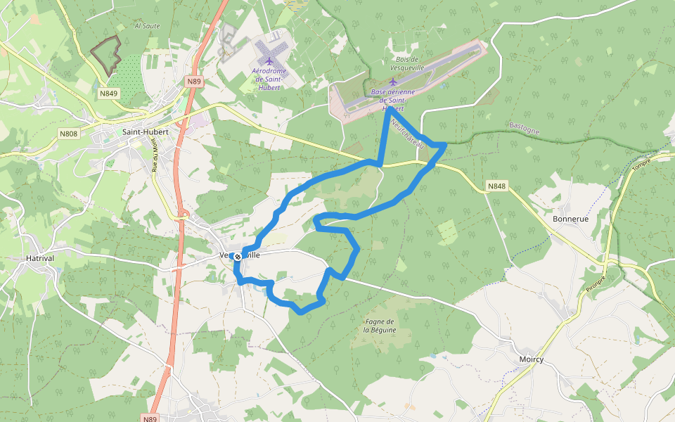 9. Vesqueville walking route map in Saint-Hubert