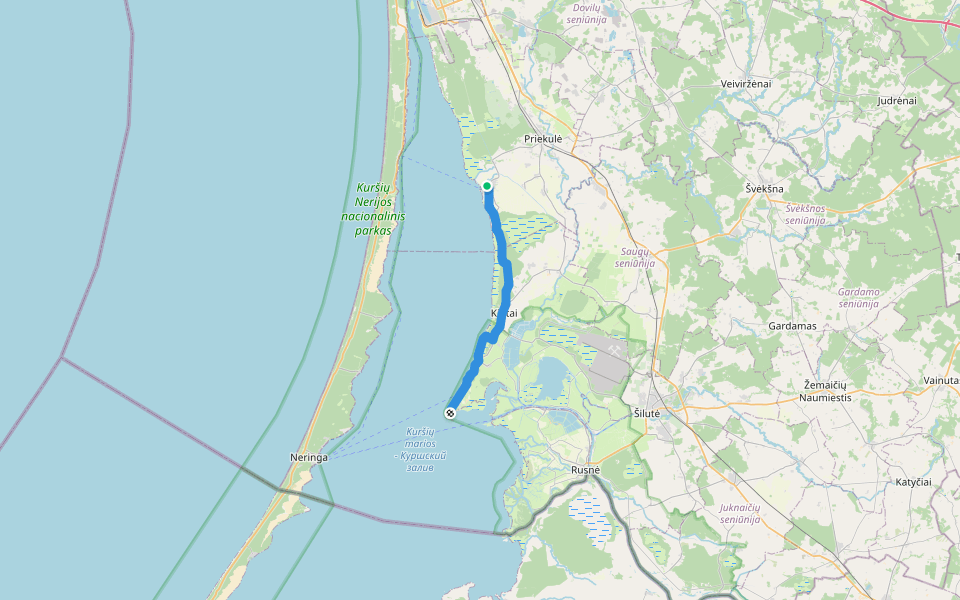 E9 section 72: Ventė – Dreverna walking route map in Dreverna