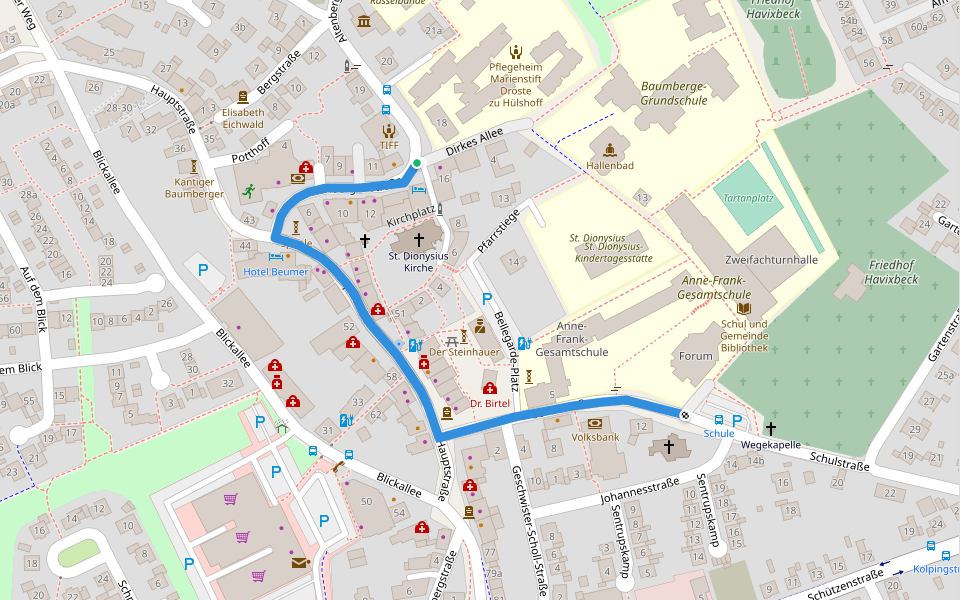 Havixbeck Rundweg H4 walking route map in Havixbeck