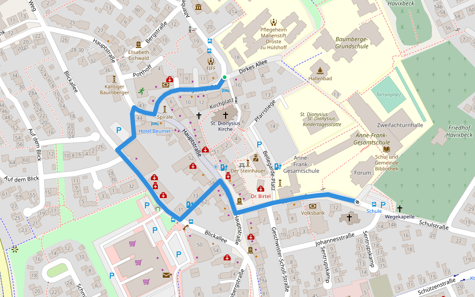 Havixbeck Rundweg H5 walking route map in Havixbeck