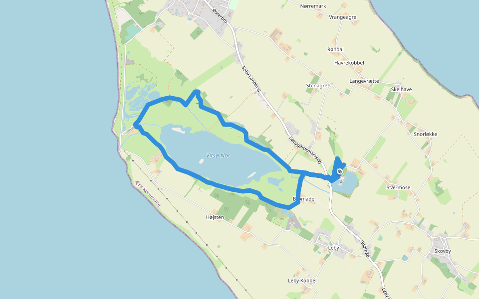 Vitsø rundtur walking route map in Søby Ærø