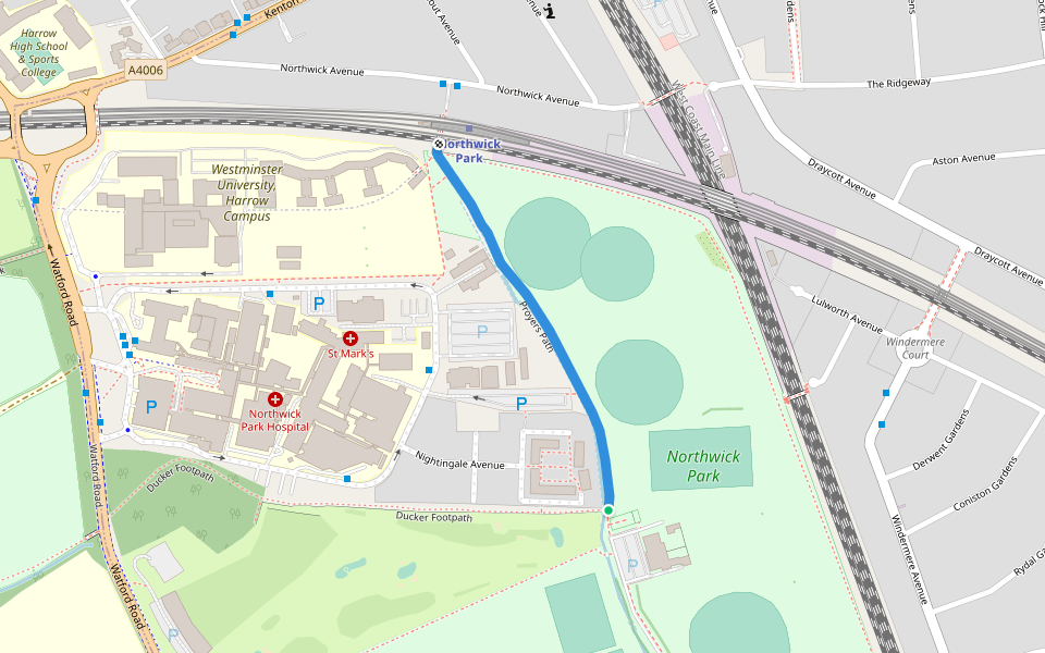 Capital Ring link to Northwick Park tube station