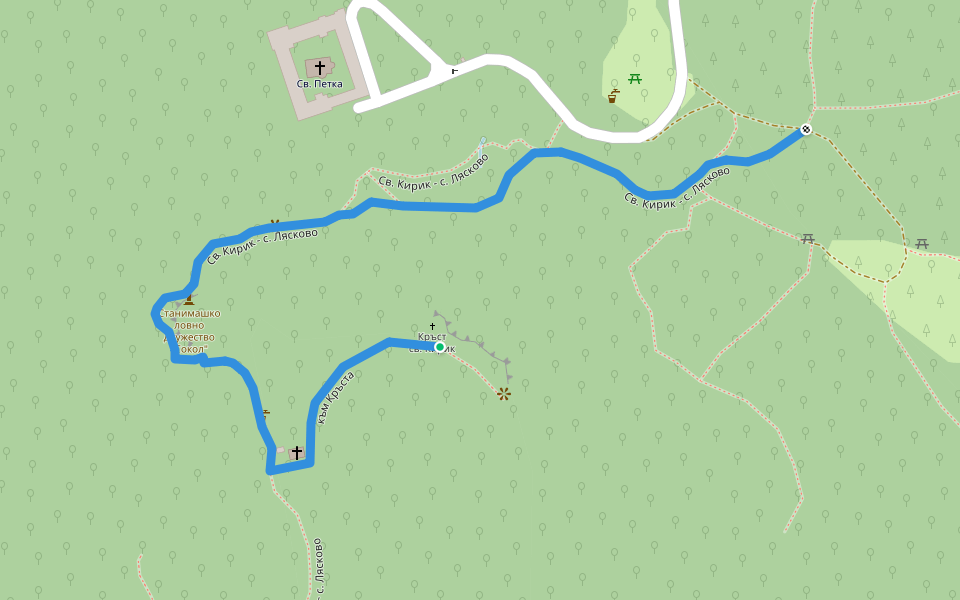 кръст св.Кирик walking route map in Asenovgrad