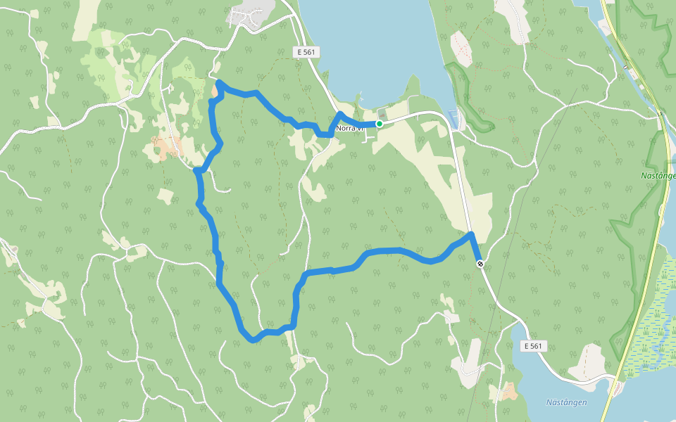 Norra Vi leden walking route map in Norra Vi Socken
