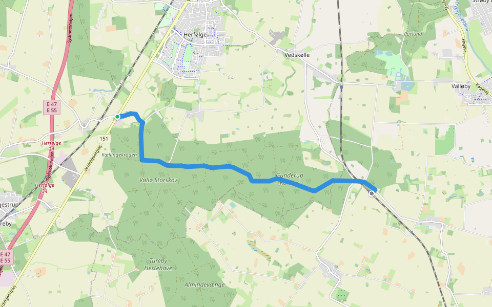 Sædder til Grubberholm walking route map in Tureby