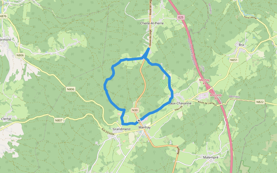 23. Derieux walking route map in Manhay