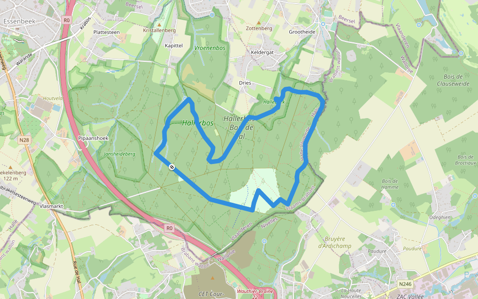 Reebokwandeling walking route map in Halle
