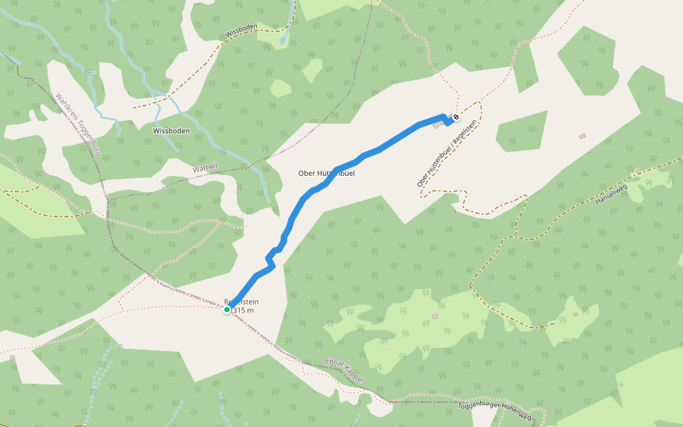 Regelstein - ? walking route map in Gommiswald