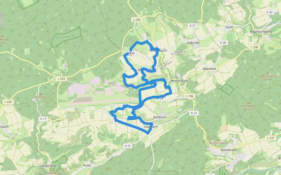 DVV Soonwald Panoramarunde 20 walking route map in Ippenschied