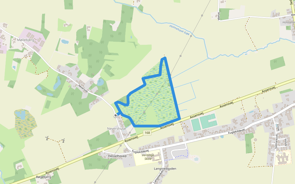 Verninge Mose walking route map in Tommerup