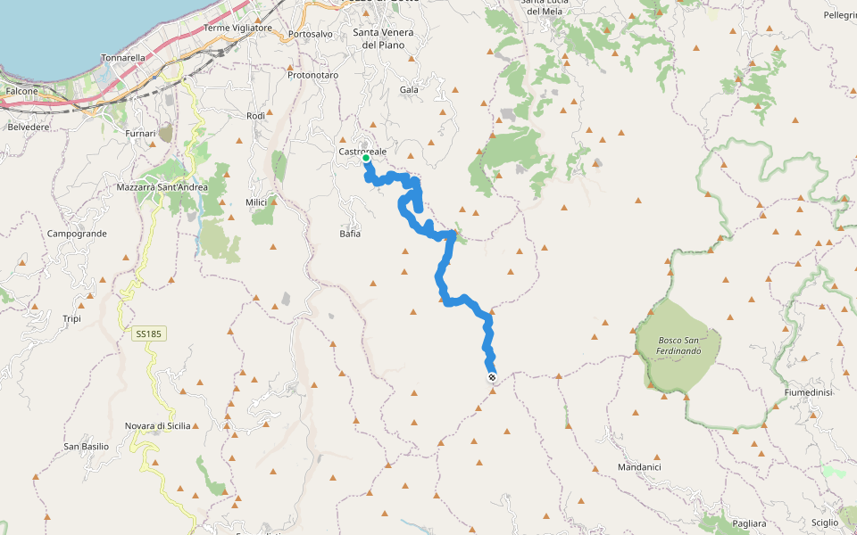 Castroreale Sentiero Italia walking route map in Castroreale