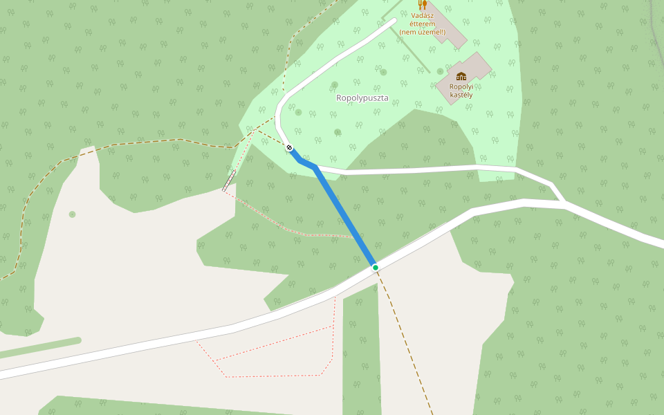P♟ (Ropoly) walking route map in Bőszénfa