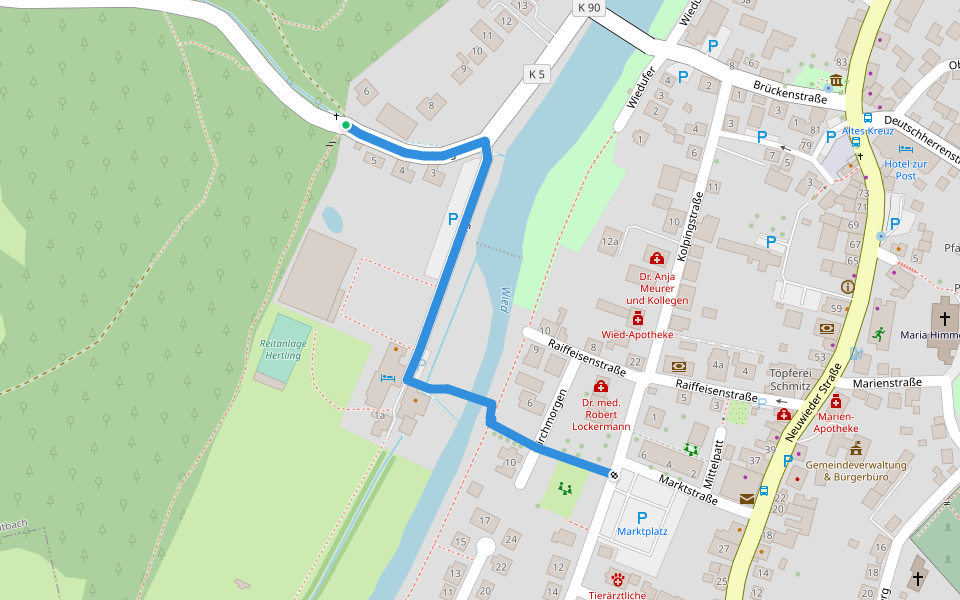 Zuweg Wäller Tour Bärenkopp - Waldbreitbach walking route map in Waldbreitbach