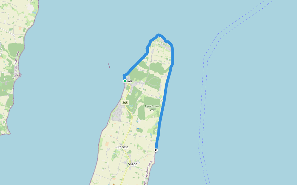 Lohals - Snøde Strand walking route map in Tranekær