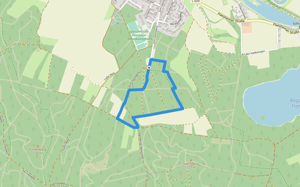 Dachsberg - Die Haard (braun) walking route map in Haltern am See