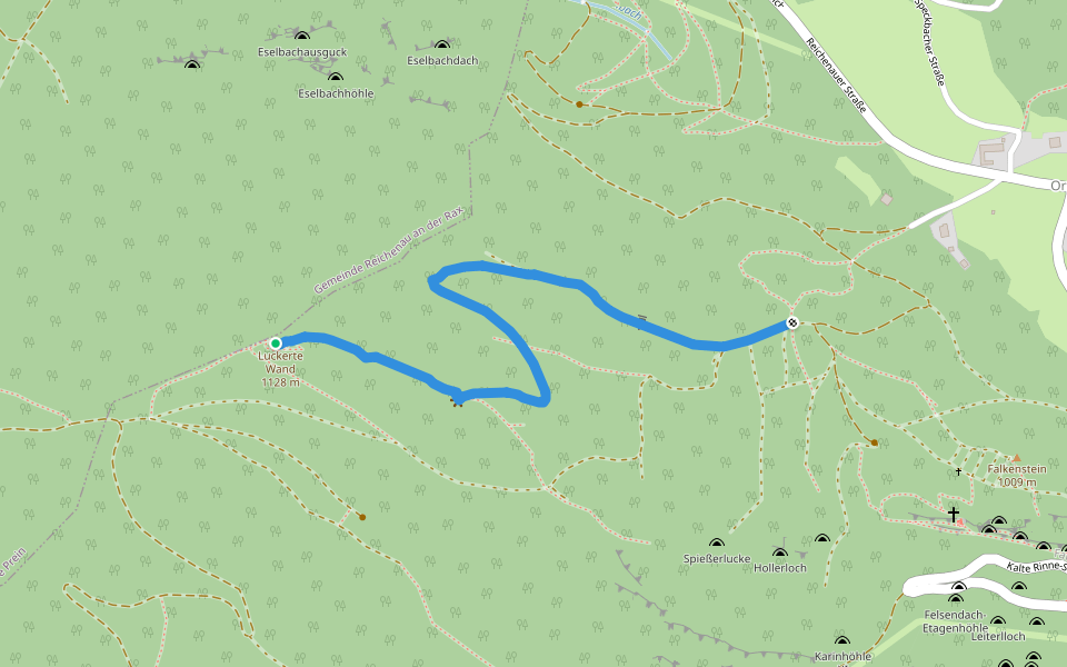 Orthof - Luckerte Wand walking route map in Orthof