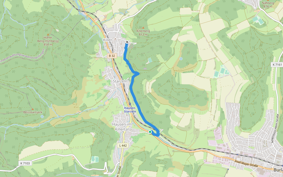 Hohenzollerischer Jakobsweg (Rottenburg - Überlingen) - Variante über Starzeln walking route map in Burladingen