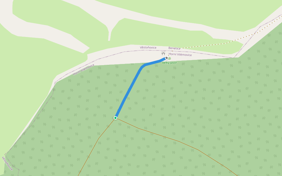 [Ž] odb. Velký Javor walking route map in Horní Vilémovice