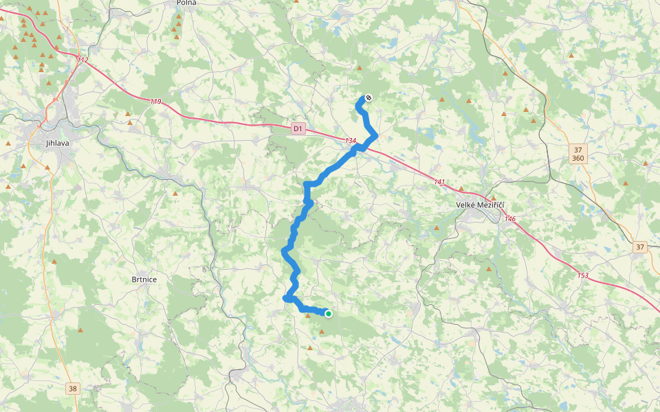 [Ž] Pod Jelení hlavou - Dědkovská hora walking route map in Březiny