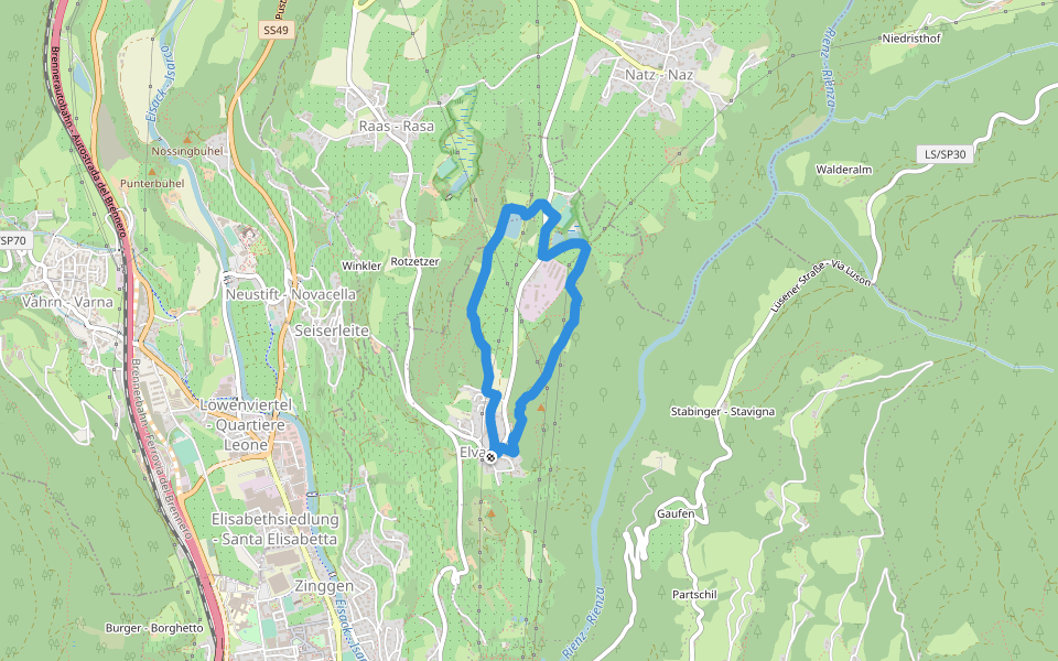 Rundweg Laugen Elvas walking route map in Elvas