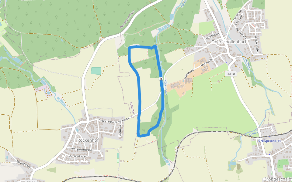 Durch die Kübelsbachschlucht walking route map in Eckental