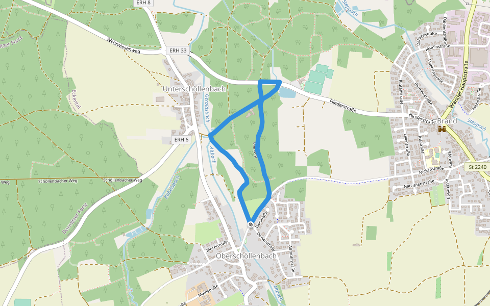 Zum Hirnstein walking route map in Eckental