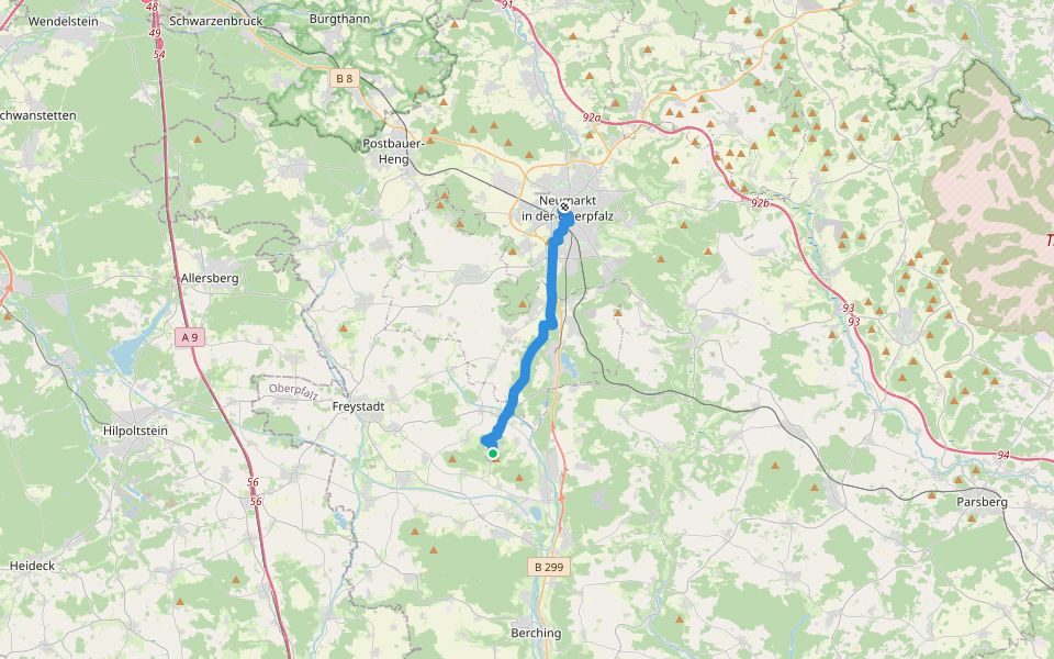 Judenweg walking route map in Mühlhausen