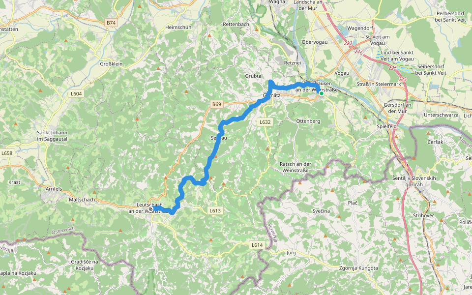 Südalpenweg 03 - Etappe 3 walking route map in Ehrenhausen