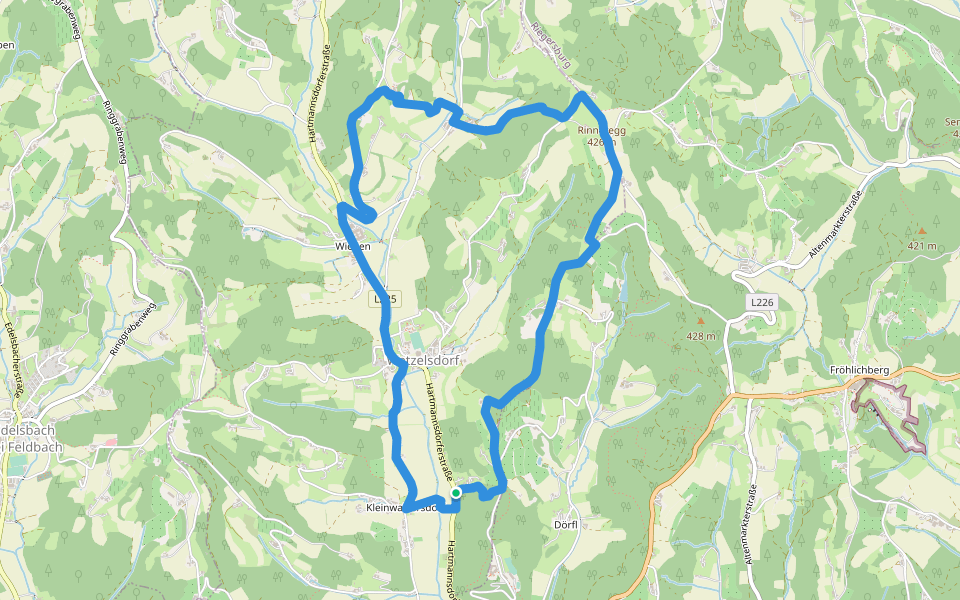 Himmel Erden Weg walking route map in Kleinwalkersdorf