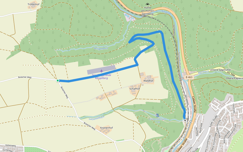 Bulacher Weg - Lützengraben walking route map in Wildberg