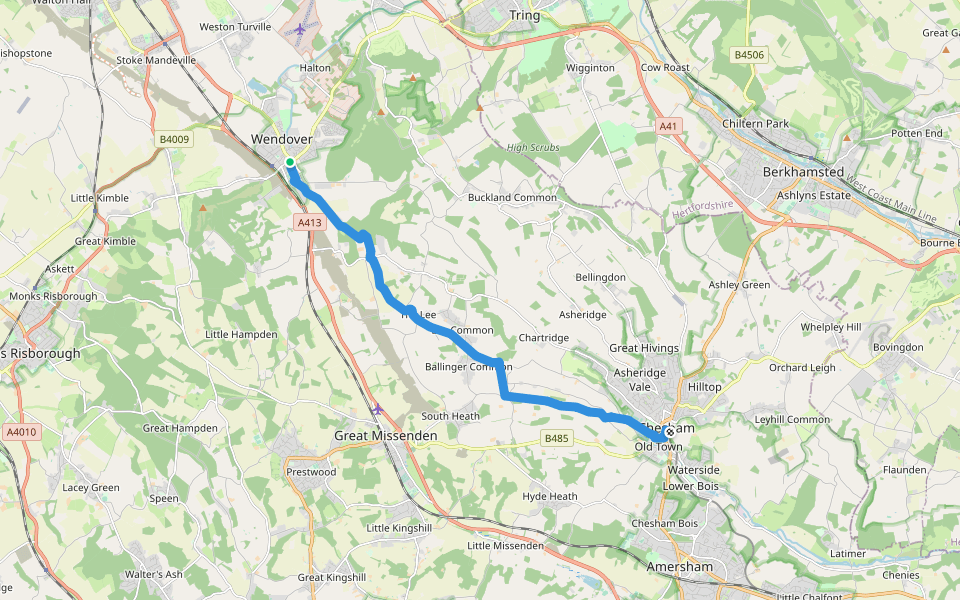 Chiltern Link walking route map in Wendover