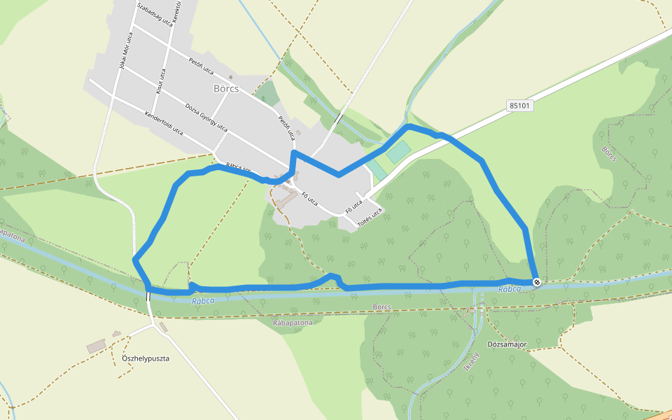 Börcsi tanösvény walking route map in Ikrény