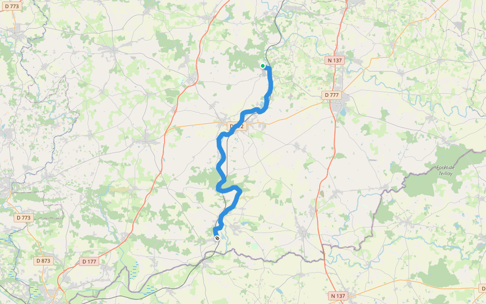 Voie des Capitales, Saint-Malo-de-Phily - Langon walking route map in Saint-Malo-de-Phily