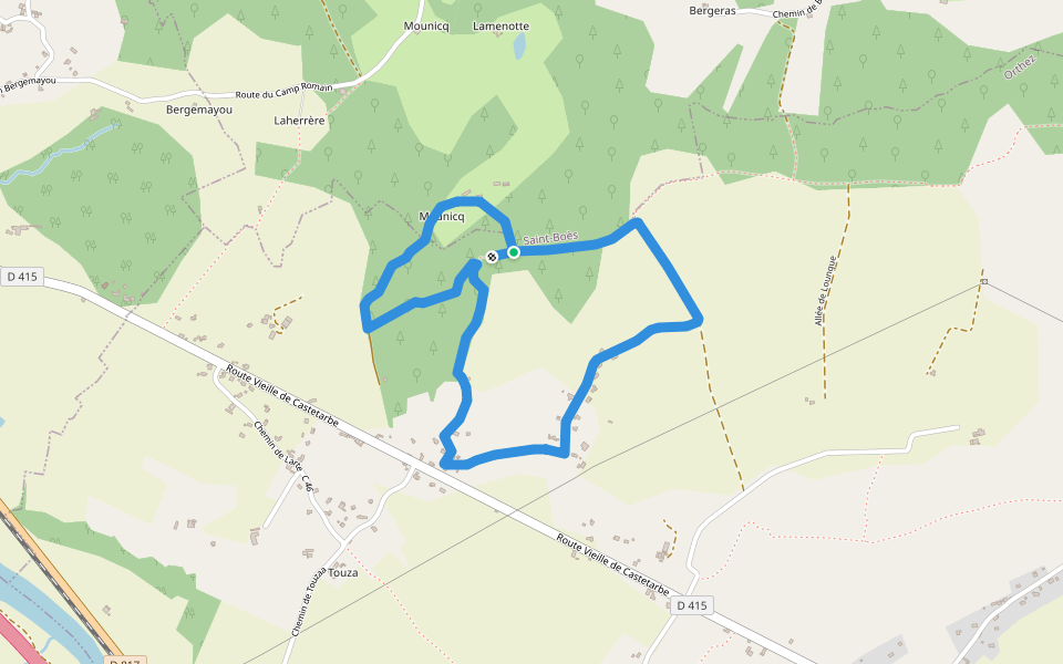 Circuit de Mounicq walking route map in Orthez