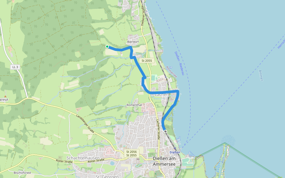 Dießner Runde walking route map in Dießen am Ammersee