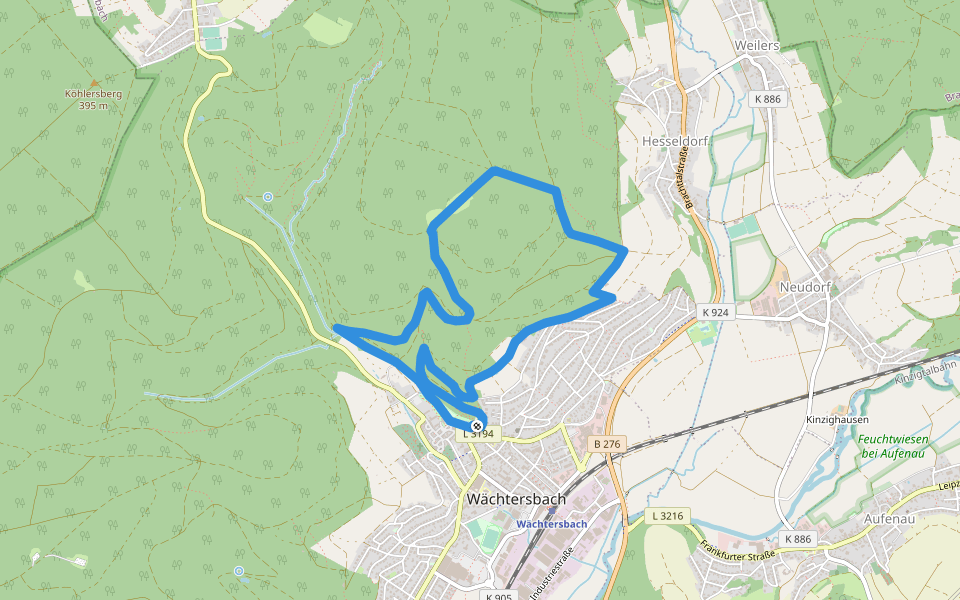 Spessartspuren - Wächtersbacher Schlosswald-Spur walking route map in Wächtersbach