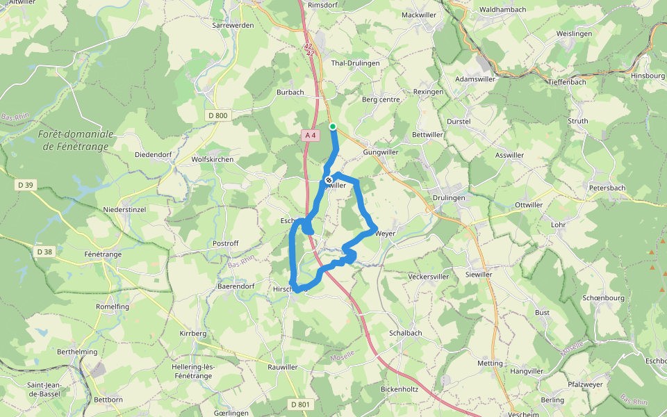 Sentier de l'Isch walking route map in Berg