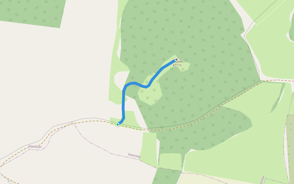 [Z] vrchol Plešivec walking route map in Vlastislav