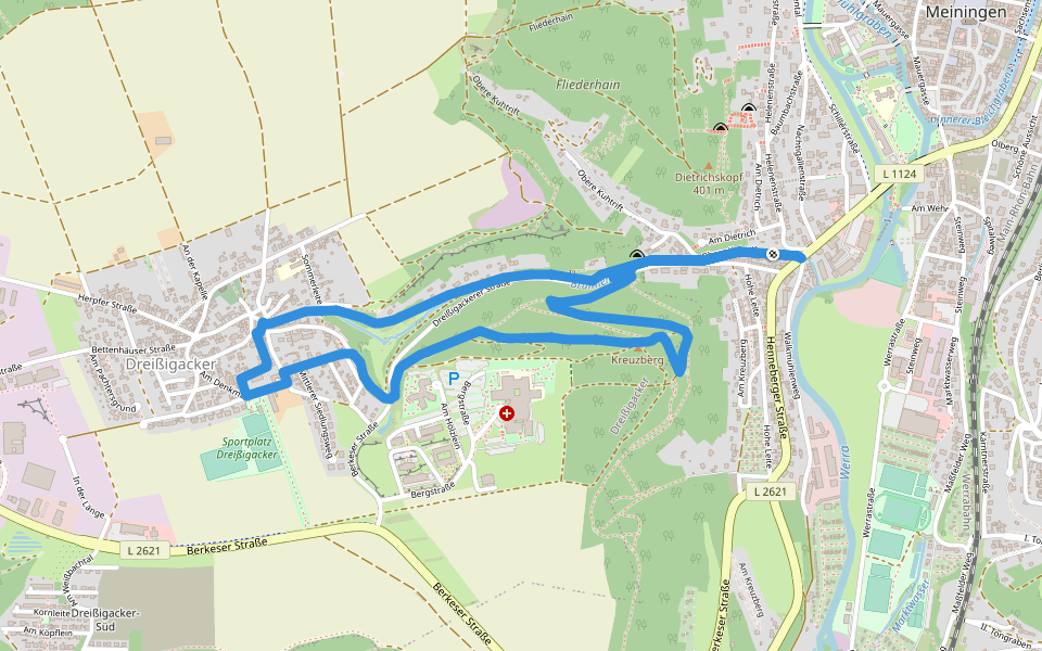 Ludwig-Bechstein-Weg walking route map in Meiningen